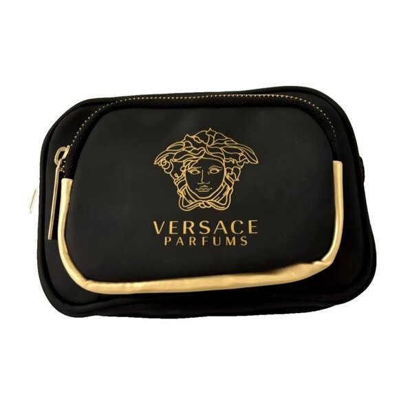 Versace Pouch Crossbody Bag Designer Purse Handbag Gold Medusa Logo Chain Strap - Picture 3 of 12